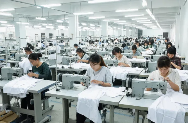 Apparel sewing line with repeated workstation operations